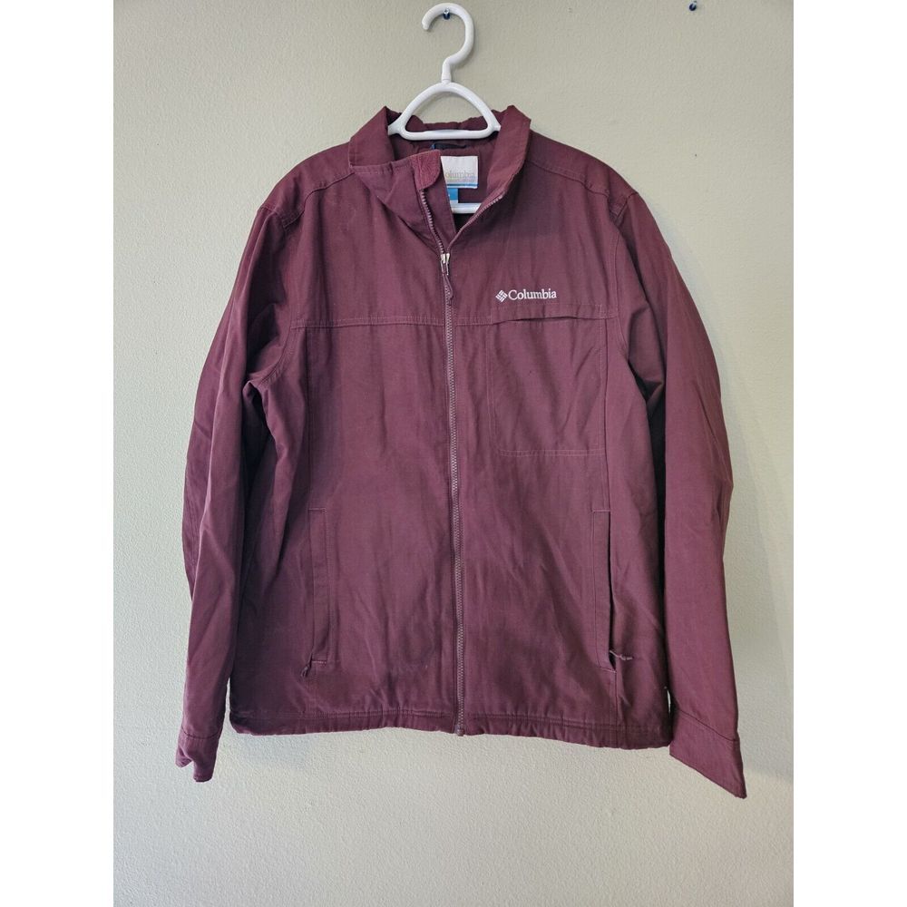 Columbia Mens / Womens‎ Canvas Coat Medium Burgundy EUC